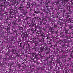 John Bead Czech Glass Seed Beads - Neon Purple, Color Lined, 10/0 - close-up