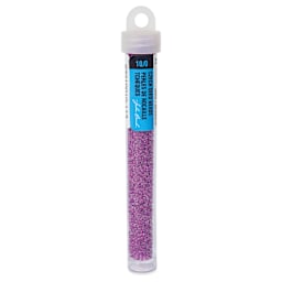 John Bead Czech Glass Seed Beads - Neon Purple, Color Lined, 10/0, 22 g vial - front