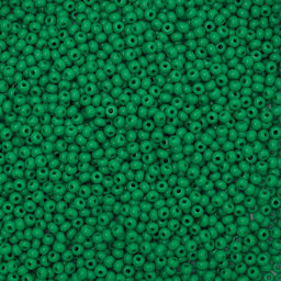 John Bead Czech Glass Seed Beads - Medium Green, 10/0 - close-up