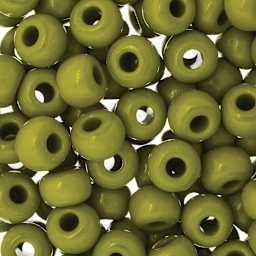 John Bead Czech Seed Beads - Olive, Opaque, 32/0 - close-up