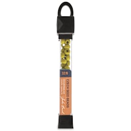 John Bead Czech Seed Beads - Olive, Opaque, 32/0, 19 g vial