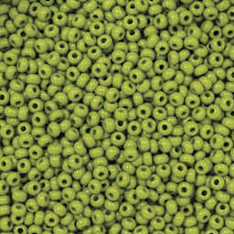 John Bead Czech Glass Seed Beads - Olive Green, Opaque, 10/0 - close-up