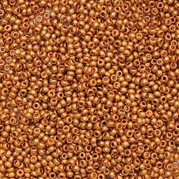 John Bead Czech Glass Seed Beads - Gold, 10/0 - close-up