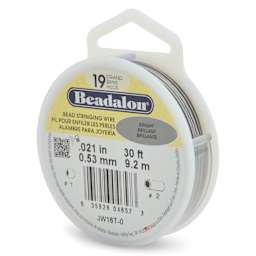 Beadalon 19 Strand Bead Stringing Wire - Bright, 0.021" x 30 ft.