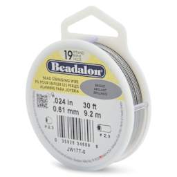 Beadalon 19 Strand Bead Stringing Wire - Bright, 0.024" x 30 ft.