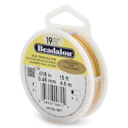 Beadalon 19 Strand Bead Stringing Wire - Gold, 0.018" x 15 ft.