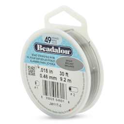 Beadalon 49 Strand Bead Stringing Wire - Bright, 0.018" x 30 ft.