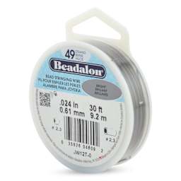 Beadalon 49 Strand Bead Stringing Wire - Bright, 0.024" x 30 ft