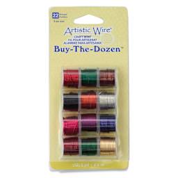 Artistic Wire Colored Copper Craft Wire - Buy-The-Dozen, Assorted Colors, 22 Gauge, 15 ft, Set of 12 - front of packaging