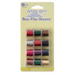 Artistic Wire Colored Copper Craft Wire - Buy-The-Dozen, Assorted Colors, 26 Gauge, 15 ft, Set of 12 - front of packaging