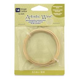 Artistic Wire Aluminum Craft Wire - Brass, Tarnish Resistant, 14 Gauge, 10 ft