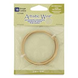 Artistic Wire Aluminum Craft Wire - Brass, Tarnish Reistant, 16 Gauge, 10 ft