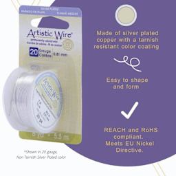 Artistic Wire Silver Plated Copper Craft Wire features