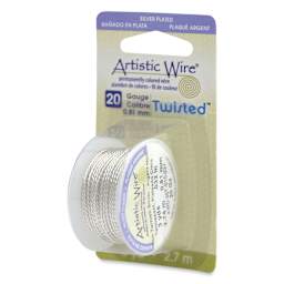 Artistic Wire Silver Plated Copper Craft Wire - Silver, Twisted, 20 Gauge, 9 ft
