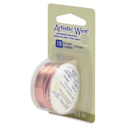 Artistic Wire Colored Copper Craft Wire - Angle view of blister package of copper spool