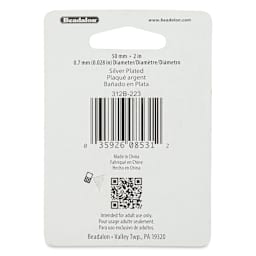 Beadalon Head Pins - Silver, Pkg of 24 back of packaging