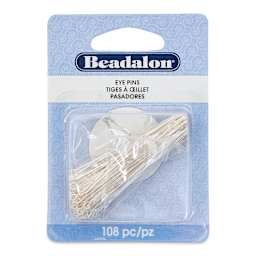 Beadalon Eye Pins - Silver, Pkg of 108 front of packaging