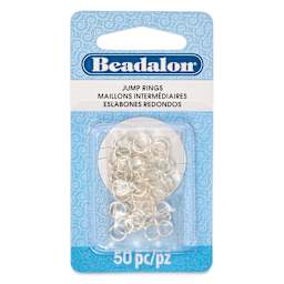 Beadalon Jump Rings - Silver Plated, Round, 6 mm, Pkg of 50 front of packaging