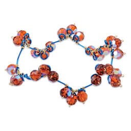 Artistic Wire 3D Bracelet Jig finished orange and blue bracelet example