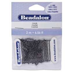 Beadalon Jewelry Chain - Front of Hematite Small Chain package