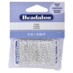 Beadalon Jewelry Chain - Front of Silver Curb Chain package
