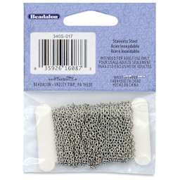 Beadalon Jewelry Chain - Stainless Steel, Oval, 2.5 mm x 4 m back of packaging