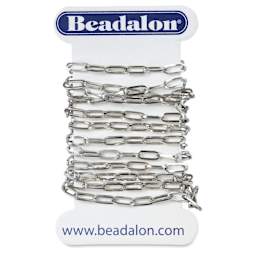 Beadalon Jewelry Chain - Stainless Steel, Dapped Elongated, 5.7 mm x 0.9 m