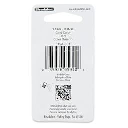 Beadalon Lobster Clasps - Extra Small, Gold, Pkg of 5 back of packaging