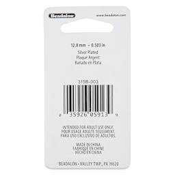 Beadalon Lobster Clasps - Small, Silver Plated, Pkg of 5 back of packaging