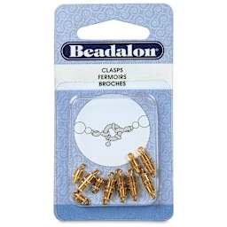 Beadalon Barrel Clasps - Gold, Pkg of 8 front of packaging