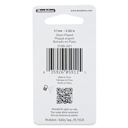 Beadalon Lobster Clasps - Extra Small, Silver Plated, Pkg of 5 back of packaging