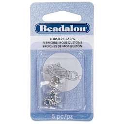 Beadalon Lobster Clasps - Extra Small, Silver Plated, Pkg of 5 front of packaging