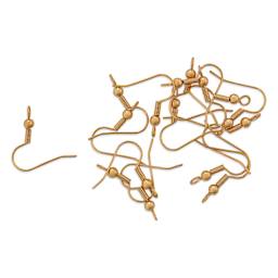 Beadalon Ear Wires - 0.63 mm, Classic, Ball & Spring, Gold, Pkg of 16