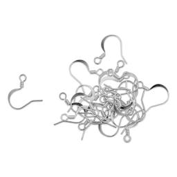 Beadalon Ear Wires - 0.63 mm, Classic, Dapped & Spring, Silver Plated, Pkg of 24