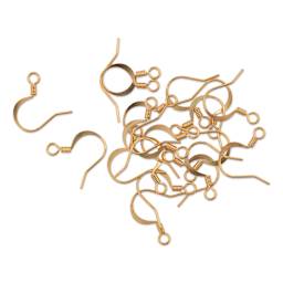Beadalon Ear Wires - 0.63 mm, Classic, Dapped & Spring, Gold, Pkg of 20