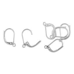 Beadalon Ear Wires - 0.76 mm, Leverback, Plain, Silver Plated, Pkg of 6