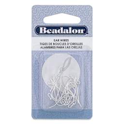 Beadalon Ear Wires - 1.5 mm, Classic, Ball, Silver Plated, Pkg of 12 front of packaging