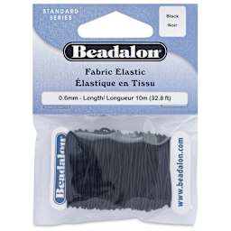 Beadalon Fabric Elastic - Black, 0.024" x 33 ft