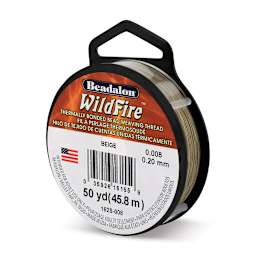Beadalon WildFire Beading Thread - Beige, 0.008", 50 yds