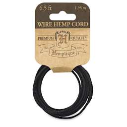 Hemptique Hemp Wire Cord - Black, 6.5 ft