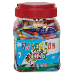 Plastic Bead Mixes - Front of Tub of 870 spaghetti beads