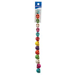John Bead Semi-Precious Skull Beads - Strand of 13 mm Multicolor Skull Beads