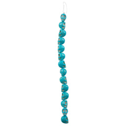 John Bead Semi-Precious Skull Beads - Strand of 13 mm Turquoise Skull Beads