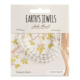 John Bead Earth's Jewels Quartz Beads - Crystal Quartz, Round, 6 mm, 33 beads