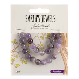 John Bead Earth's Jewels Amethyst Beads - Dog Tooth, Round, Pkg of 23, 8 mm