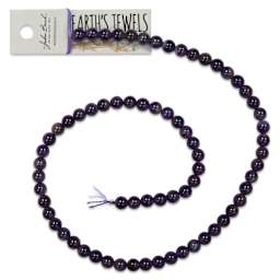 John Bead Earth's Jewels Amethyst Beads - Dark, Round, 6 mm, 16" Strand