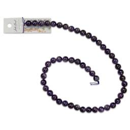 John Bead Earth's Jewels Amethyst Beads - Dark, Round, 8 mm, 16" Strand