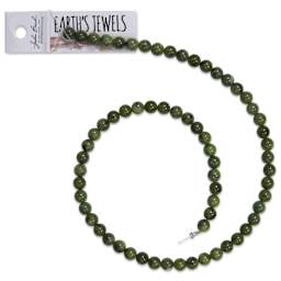 John Bead Earth's Jewels Jade Beads - Canadian Jade, Round, 6 mm, 16" Strand