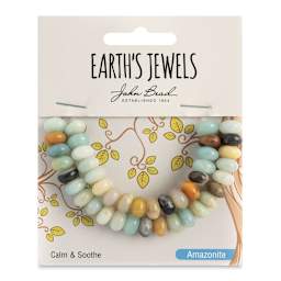 John Bead Earth's Jewels Amazonite Beads - Donut Rondelle, 5 mm x 8 mm, 41 beads - front of packaging