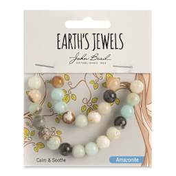 John Bead Earth's Jewels Amazonite Beads - Round, 8 mm, 23 beads - front of packaging